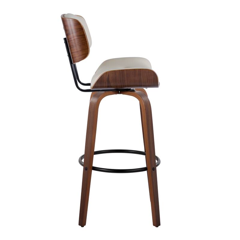 Carson Carrington Leksand 30" Fixed-Height Bar Stool with Bent Wood Legs (Set of 2)
