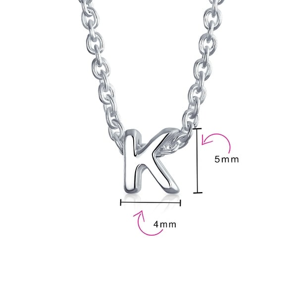 .925 Sterling Silver Small Script Initial W Charm Pendant