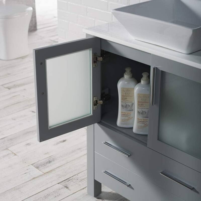 Blossom Sydney 42" Bathroom Vanity with Storage Side Cabinet & Mirrors