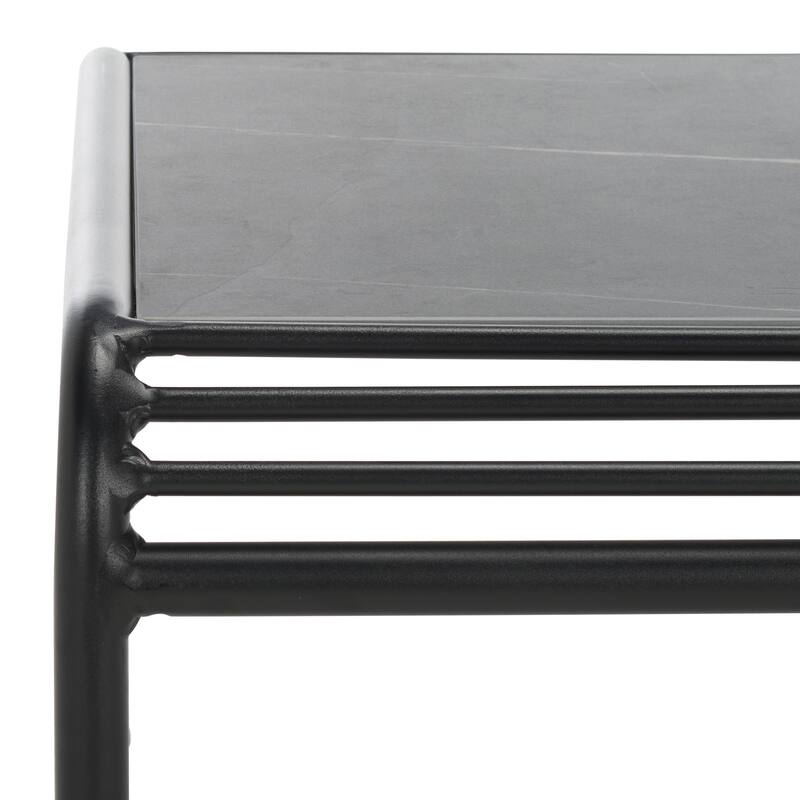 SAFAVIEH Outdoor Patio Furniture Core Sintered Stone Coffee Table, Fully Assembled - 26"W x 24"D x 17"H