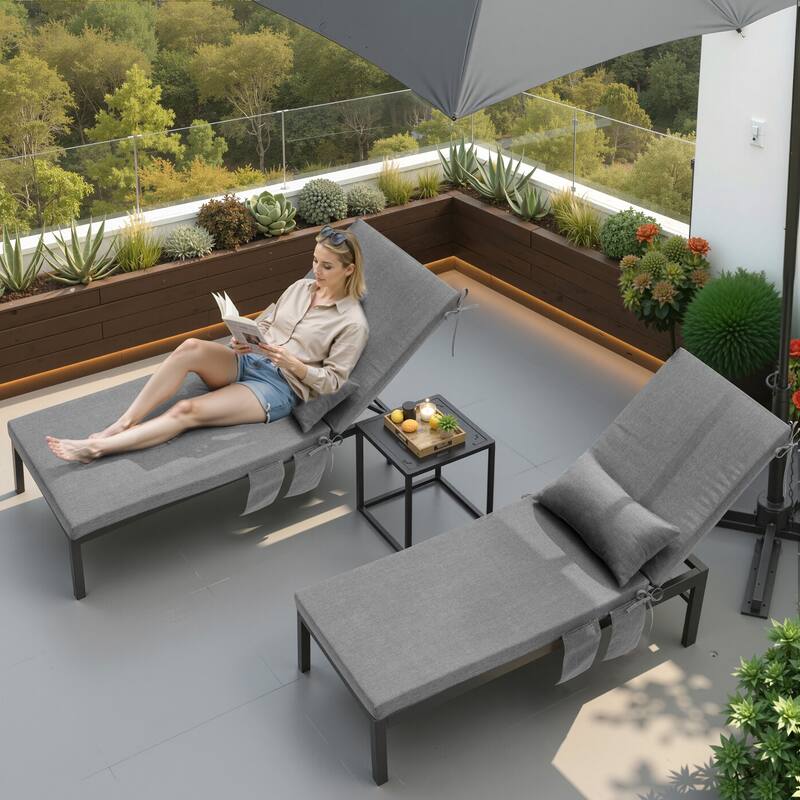 Pellebant Outdoor Lounge Chair Cushions with Pillow