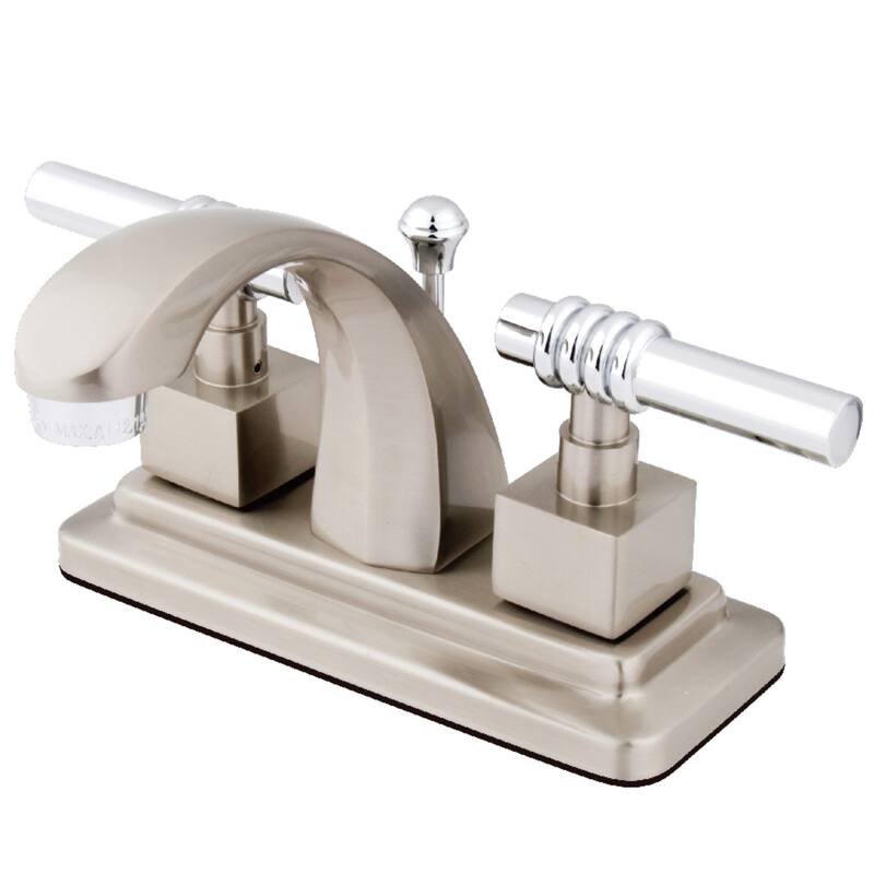 Kingston Brass Milano 4 in. Centerset Bathroom Faucet - Brushed Nickel/Polished Chrome