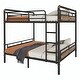 preview thumbnail 22 of 24, Metal Bunk Bed, Industrial Detachable Bunkbeds with Safety Guard Rails for Teens