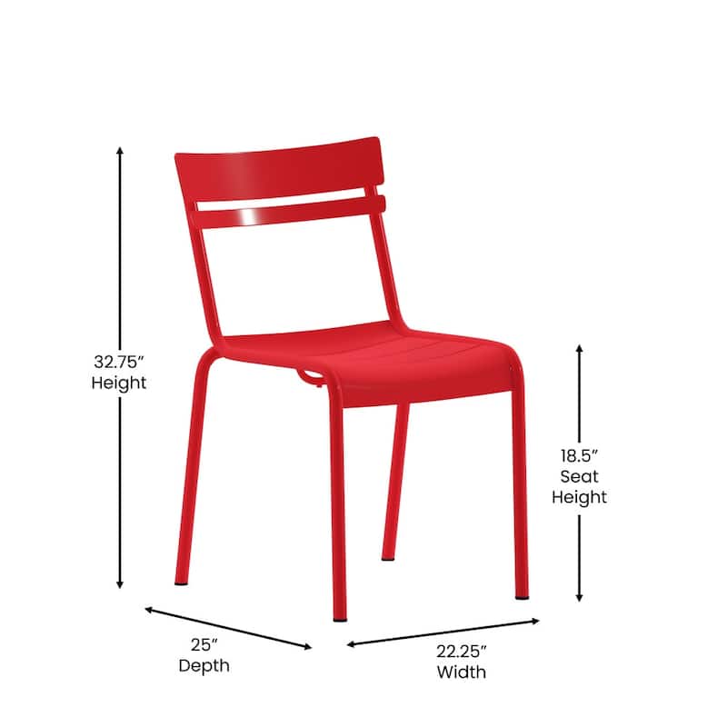 Indoor/Outdoor Commercial Grade Modern Metal Slat Barstools (Set of 4)