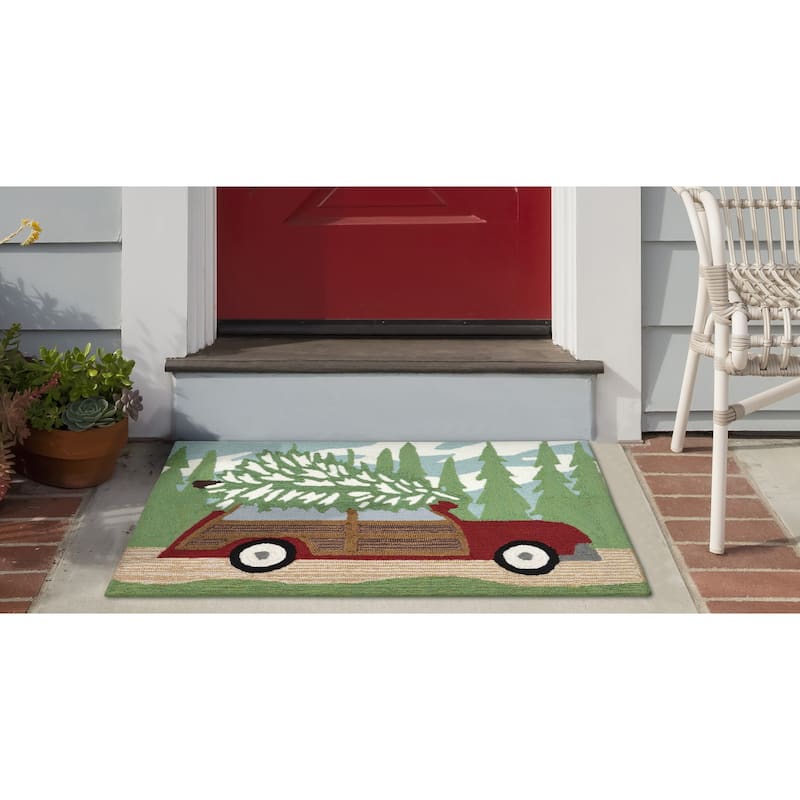 Liora Manne Bring Home The Tree Outdoor Rug (2' x 3') - 30" x 48" - Pine
