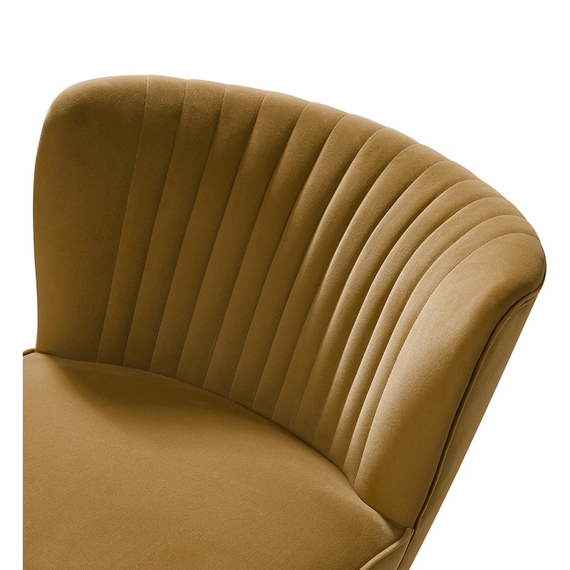 Monica 22''W Upholstered Modern Tufted Accent Side Chair with Gold Legs by HULALA HOME