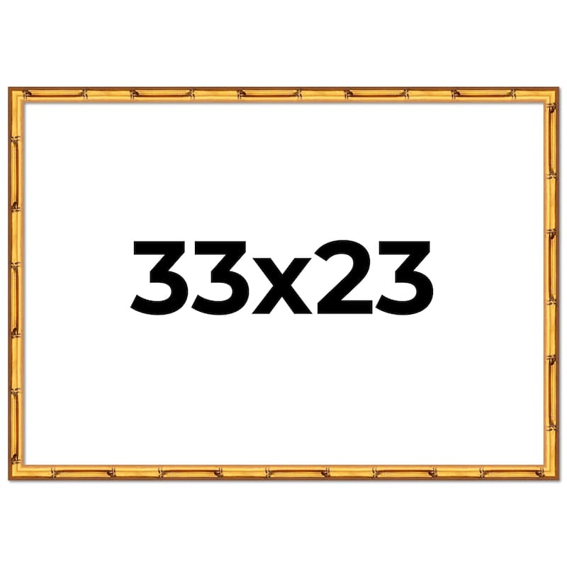 33x23 Frame Gold Bamboo Picture Frame Modern Photo Frame Includes UV Acrylic Shatter Guard Front Acid Free Foam Backing Board