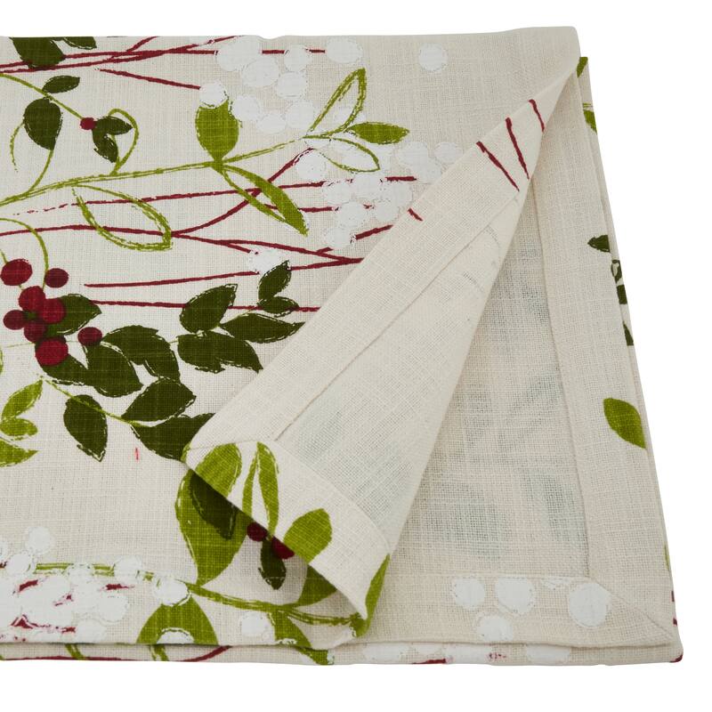 Botanical Print Holiday Table Runner
