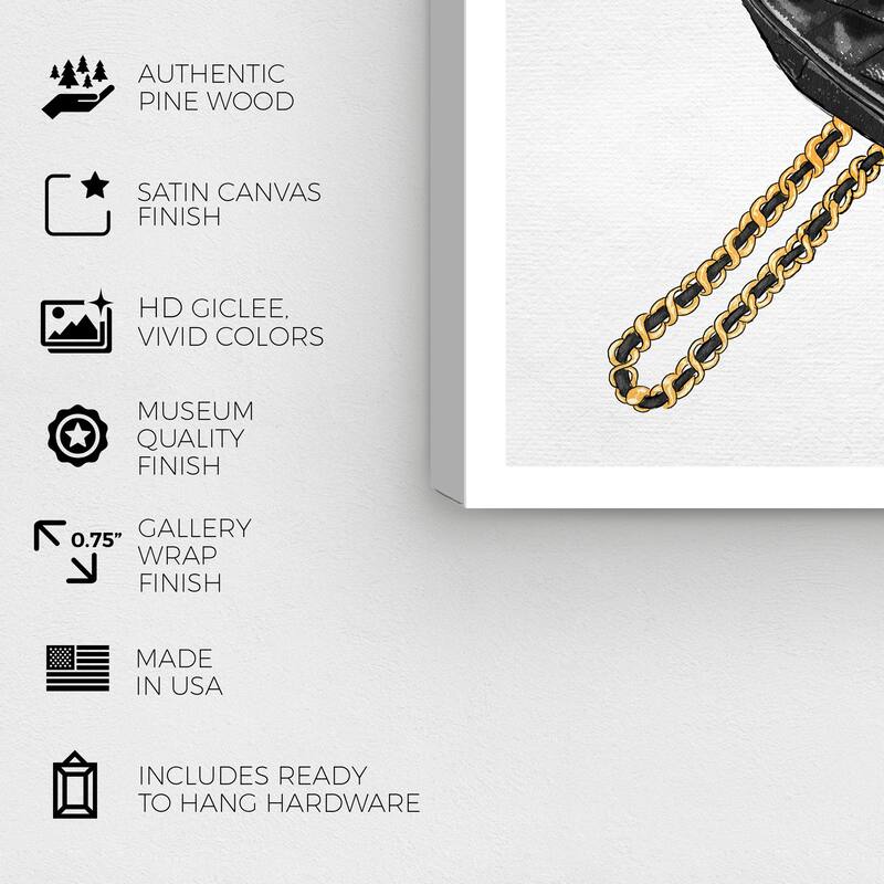 Wynwood Studio Prints Fashion and Glam Oh Its Fancy Love White and Metallic Gold Glam Wall Art Canvas Print