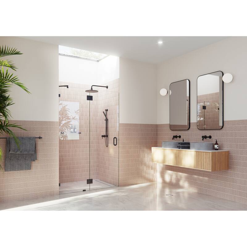 Glass Warehouse GW-GH-48.75 Halo 78" High x 48-3/4" Wide Hinged - Matte Black