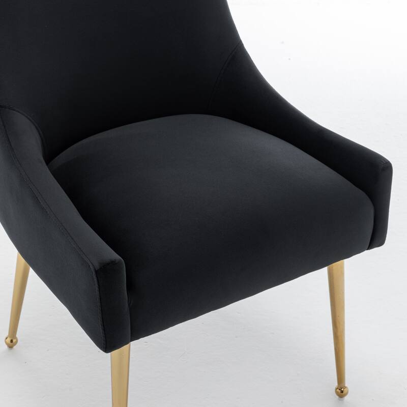 SEYNAR Velvet Upholstered Dining Chair Set of 4, Modern Glam Armless Side Chair