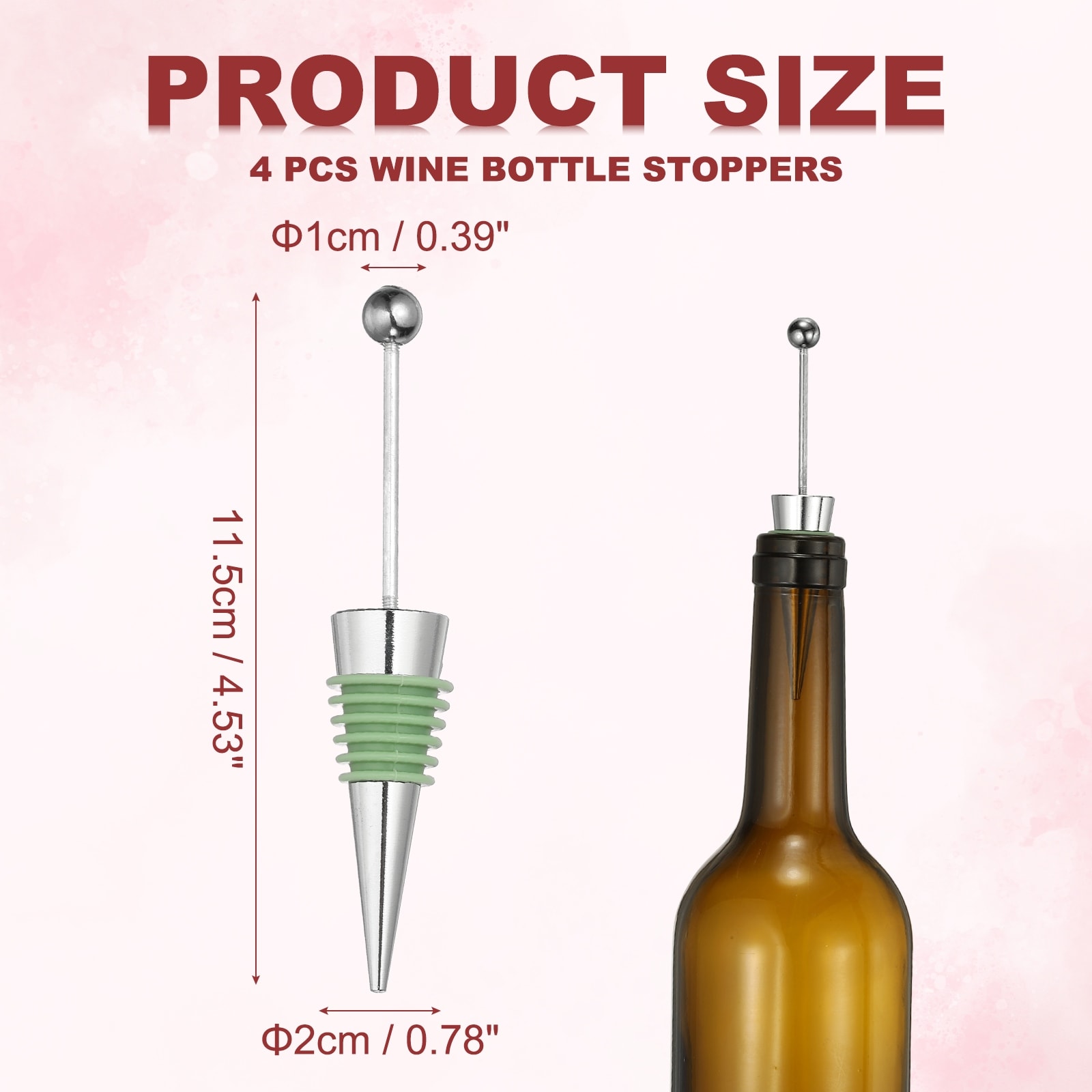 4 Pcs Beads Shape Reusable Wine Bottle Stoppers for Wine Beverage