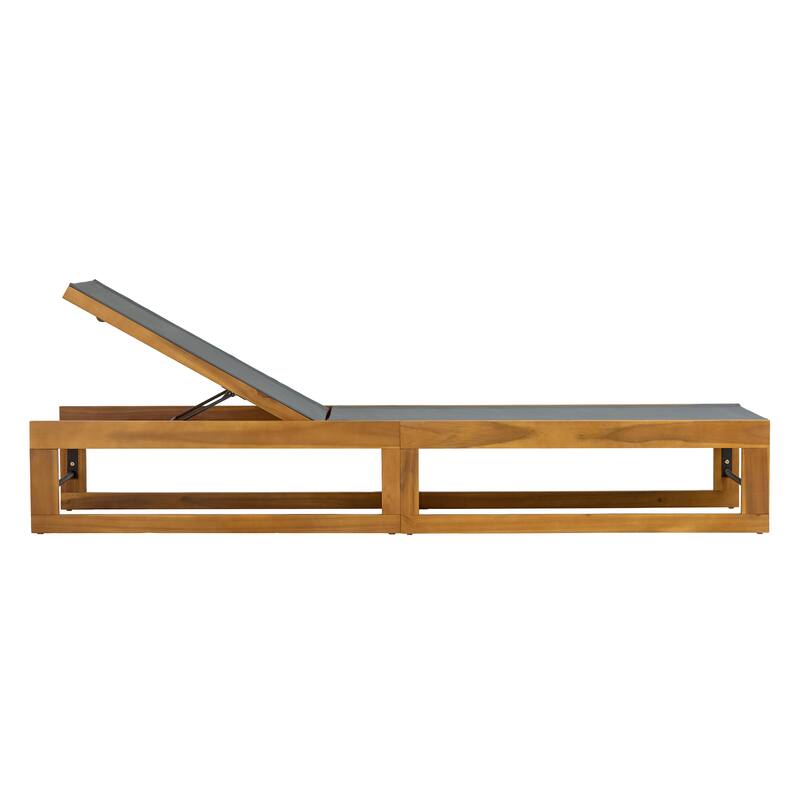 Emile Outdoor Mesh and Wood Chaise Lounge by Christopher Knight Home