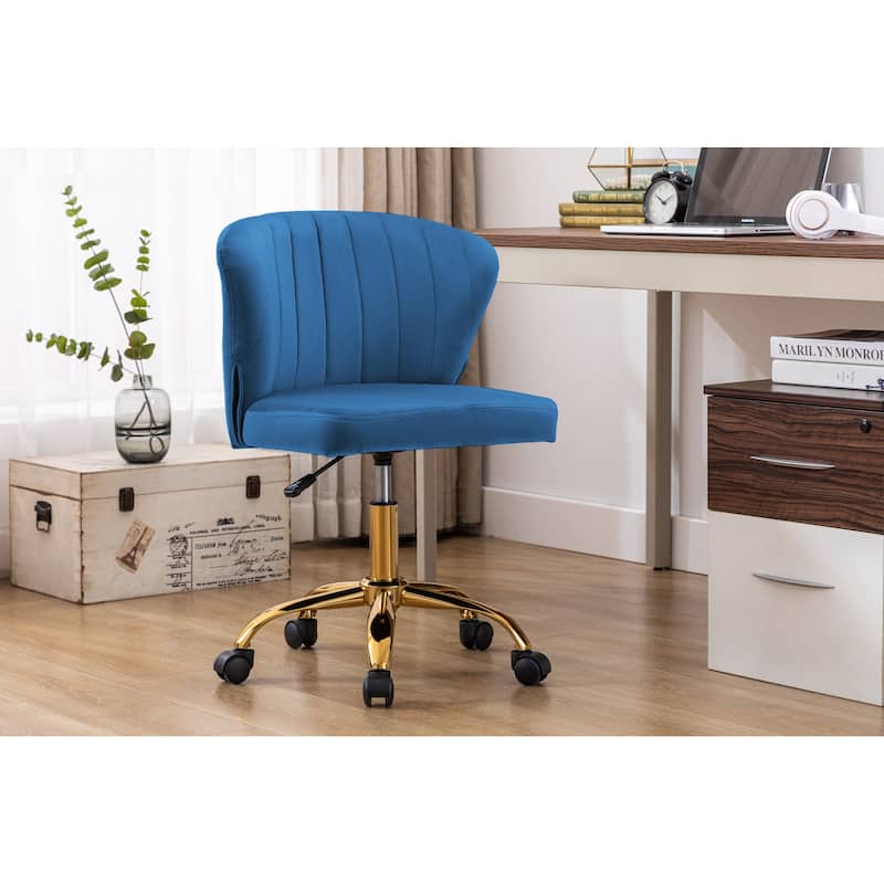 Porthos Home Rye Velvet Office Chair with Gold Chrome Legs
