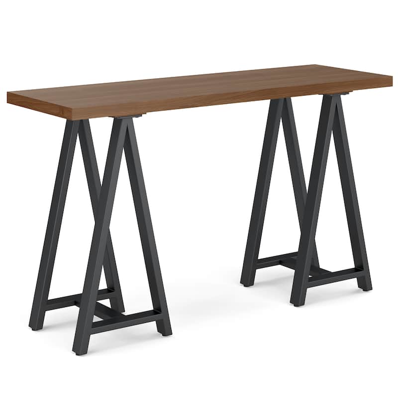 Hawkins SOLID WOOD and Metal 50 inch Wide Modern Industrial SOLID WALNUT WOOD and Metal Console Sofa Table in Walnut