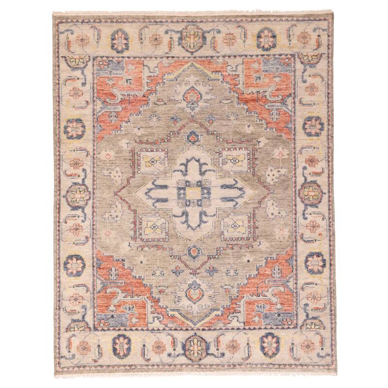 ECARPETGALLERY Hand-knotted Jules Serapi Taupe Wool Rug - 8'1 x 10'2