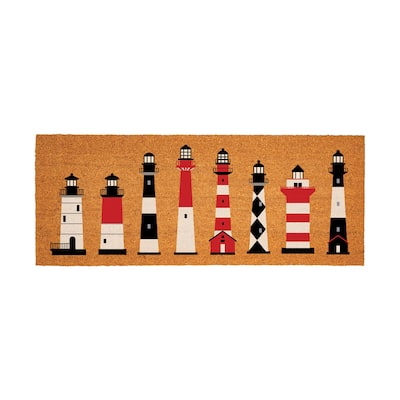 Coastal Coir Mat Lighthouse 60"x24" - 60" x 24"
