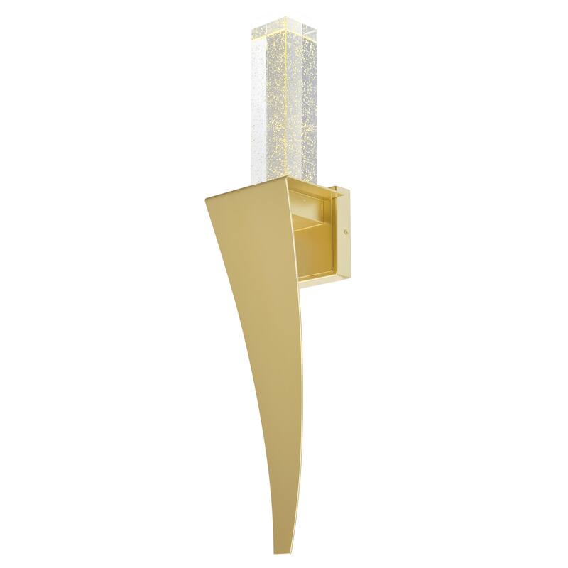 Catania Integrated LED 7in Black Wall Light - Satin Gold