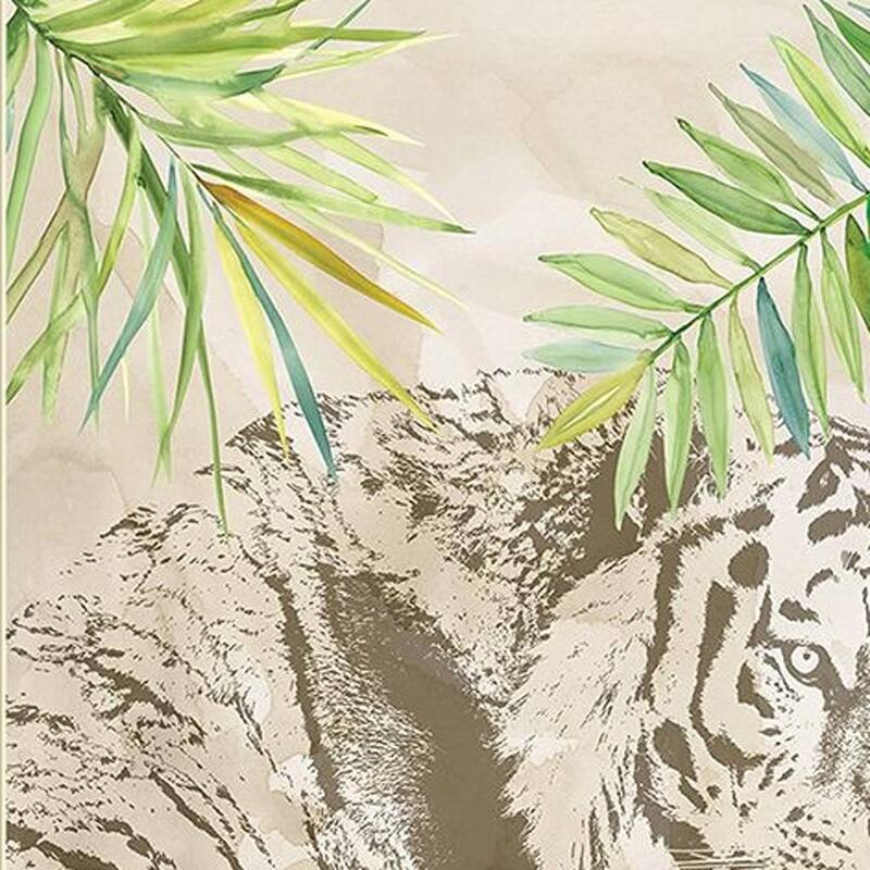 HomeRoots Set Of Two Boho Jungle Cat Brown Framed Wall Art