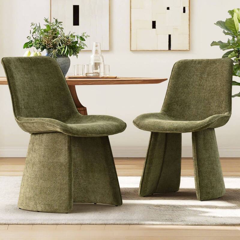 Modern Upholstered Dining Chairs(Set of 2) - Green