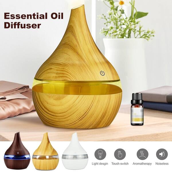300ml Usb Essential Oil Diffuser 7 Color Changing Air Humidifier Aromatherapy Aroma Atomization Purifier Touch Control Overstock