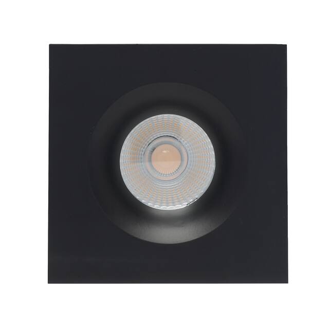 12W LED DW Downlight 3.5 in 3000K 120V Square Remote Driver Black