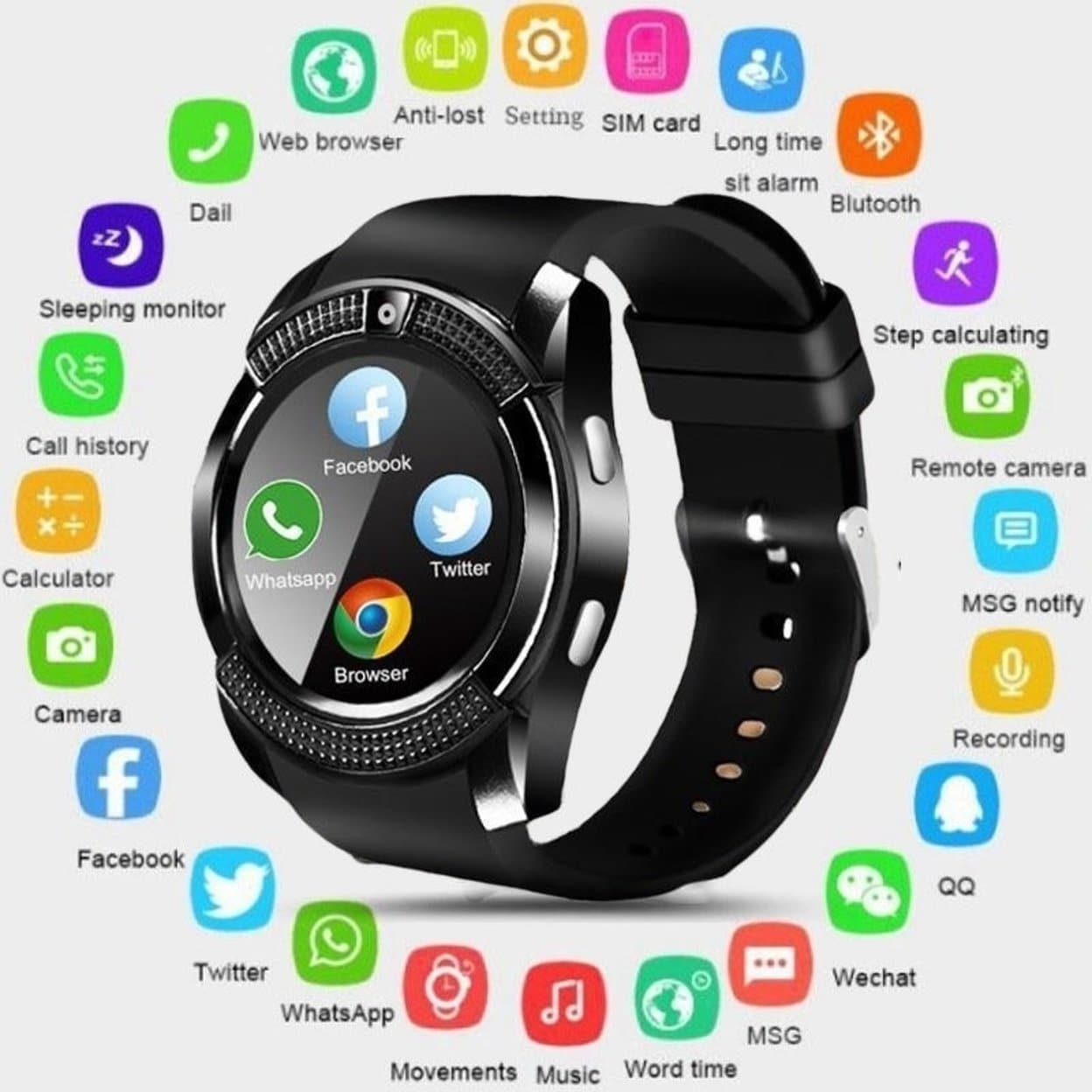 bluetooth wrist phone smartwatch for android phones