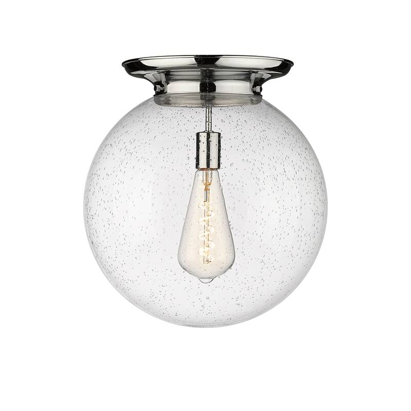 Innovations Lighting Beacon - 1 Light 16" Flush Mount - Polished Chrome/Seedy