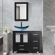 preview thumbnail 11 of 106, 36" Bathroom Vanity with Sink Set Side Cabinet Black - B-Glass blue boat sink