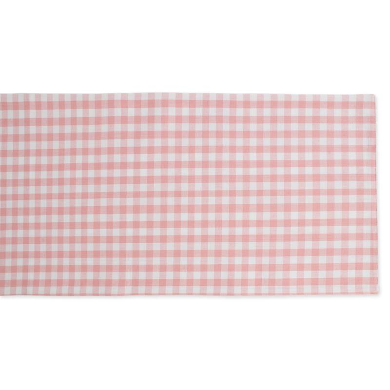 DII Pink & White Reversible Gingham Buffalo Check Table Runner