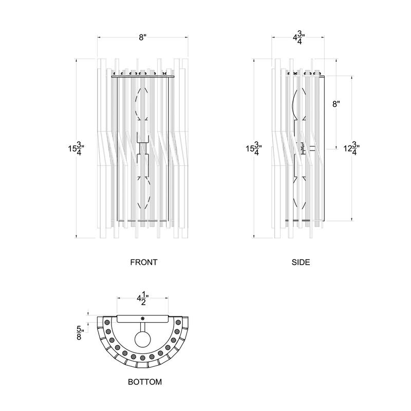 Varaluz Park Row Wall Sconce - Matte Black/French Gold - 4.75"D x 8"W x 15.75"H
