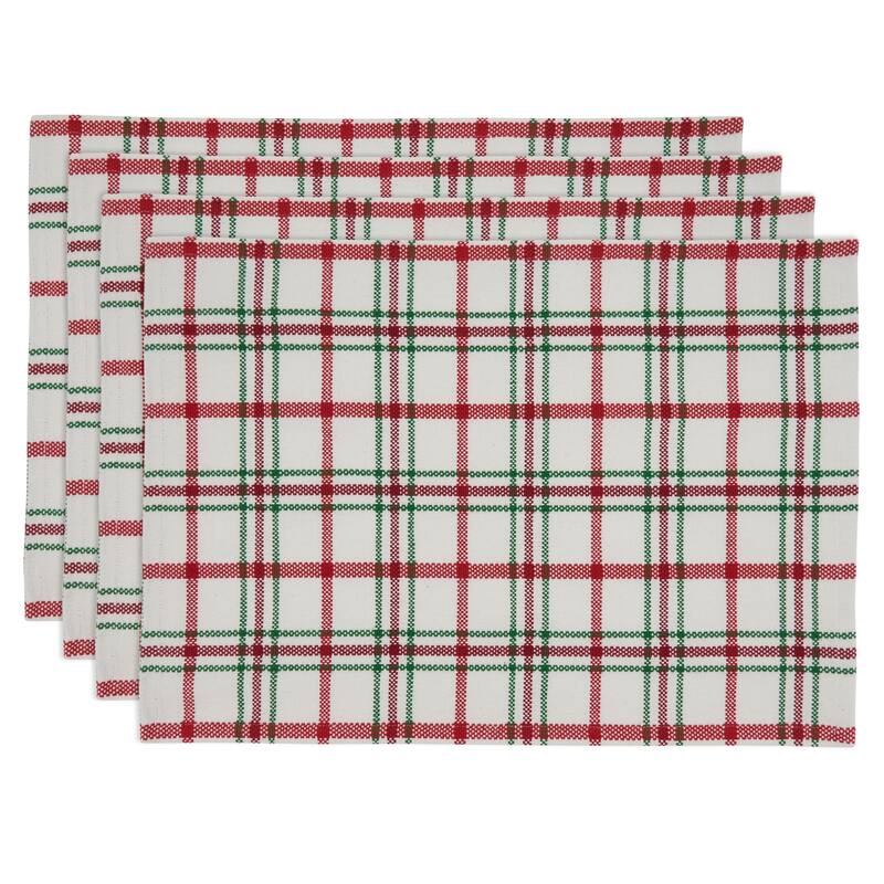 Table Placemats With Plaid Design (Set of 4)