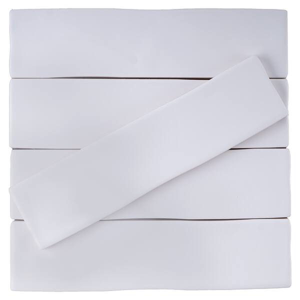 slide 2 of 5, TileGen. Kezma 3" x 12" Ceramic Subway in White Wall Tile (25 tiles/6.03 sqft.)