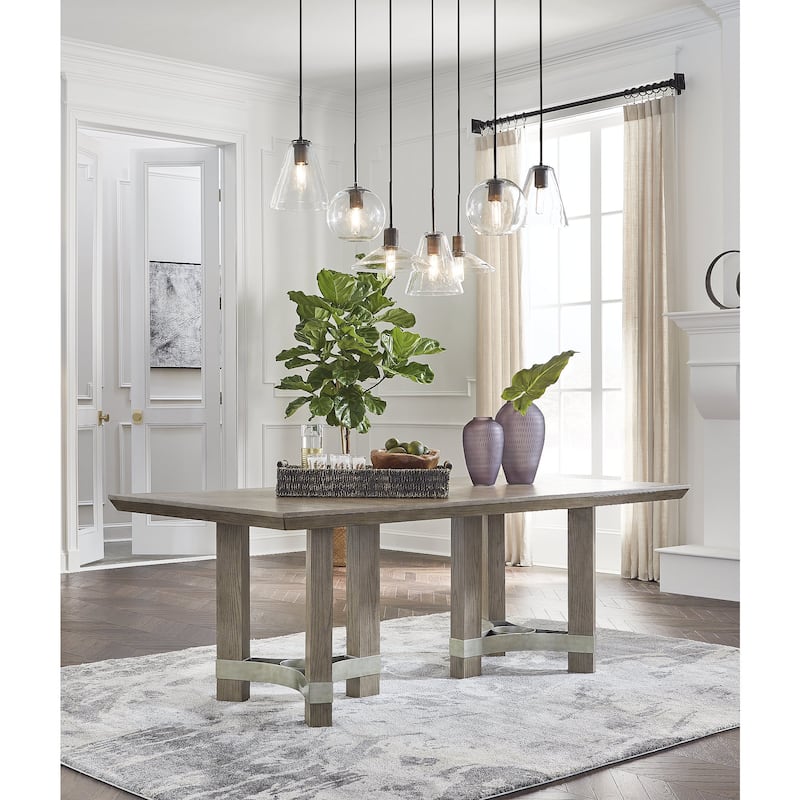 Signature Design by Ashley Chrestner Gray Dining Table - 41"W x 84"D x 30"H