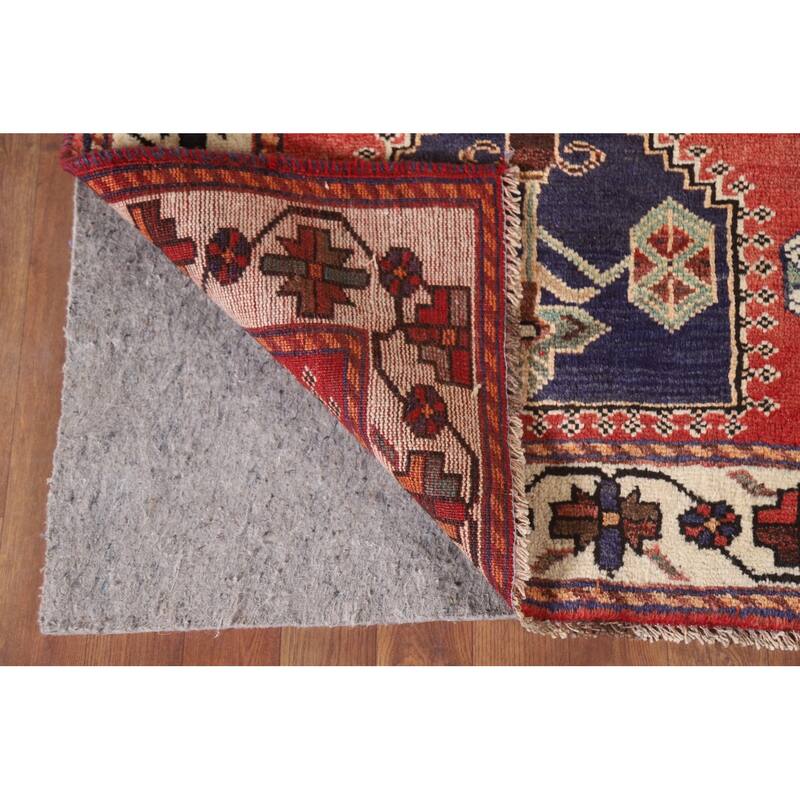 Hand Knotted Oriental 100% Wool Carpet Traditional Tribal Red Shiraz Area Rug - 9' 5'' X 5' 3''
