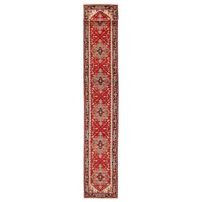ECARPETGALLERY Hand-knotted Serapi Heritage Red Wool Rug - 2'5 x 16'2