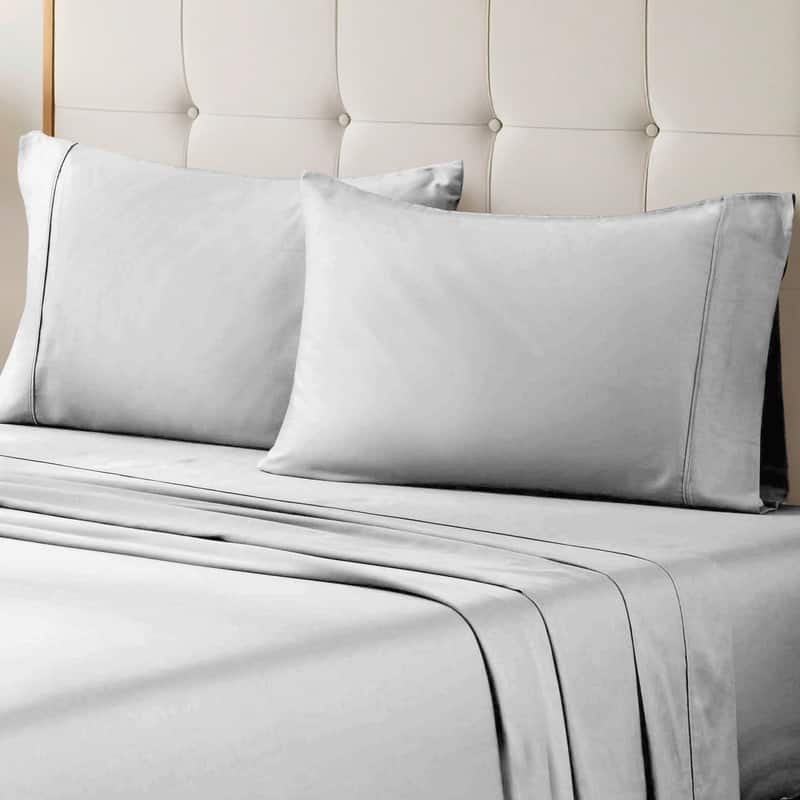 Superior Egyptian Cotton 700 Thread Count Eco-Friendly Solid Sheet Set - Full - Chrome