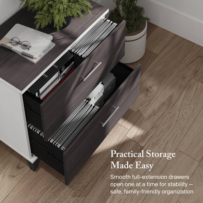 Bush Furniture Somerset 2 Drawer Lateral File Cabinet with Storage