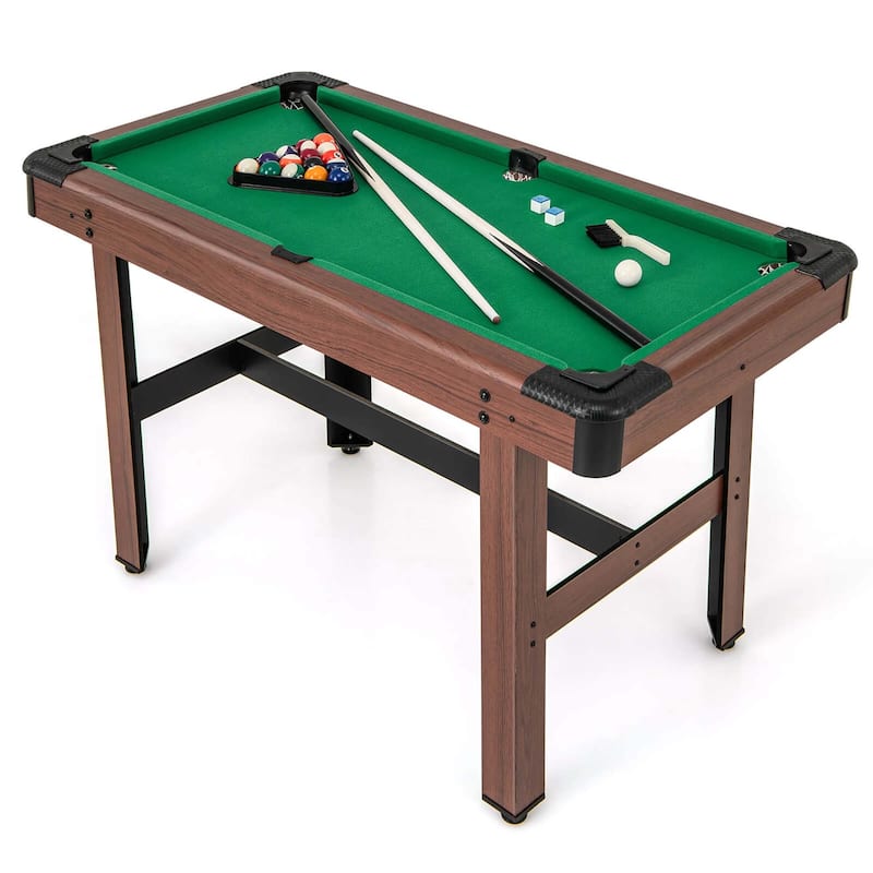 48" Wooden Billiard Tables Snooker Table Compact Pool Game Table - Green