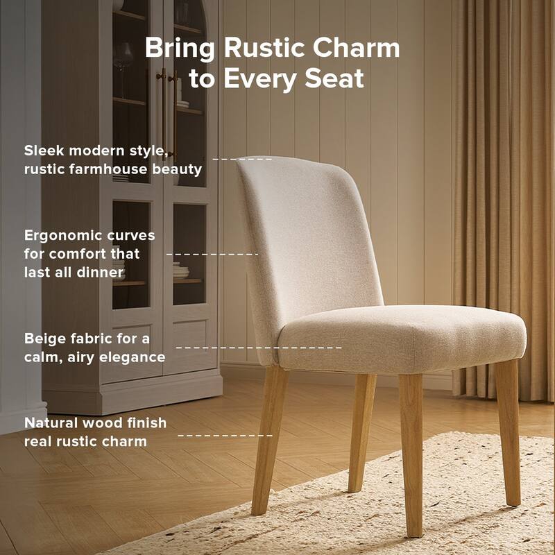 Mopio Logan Upholstered Beige Dining Chair