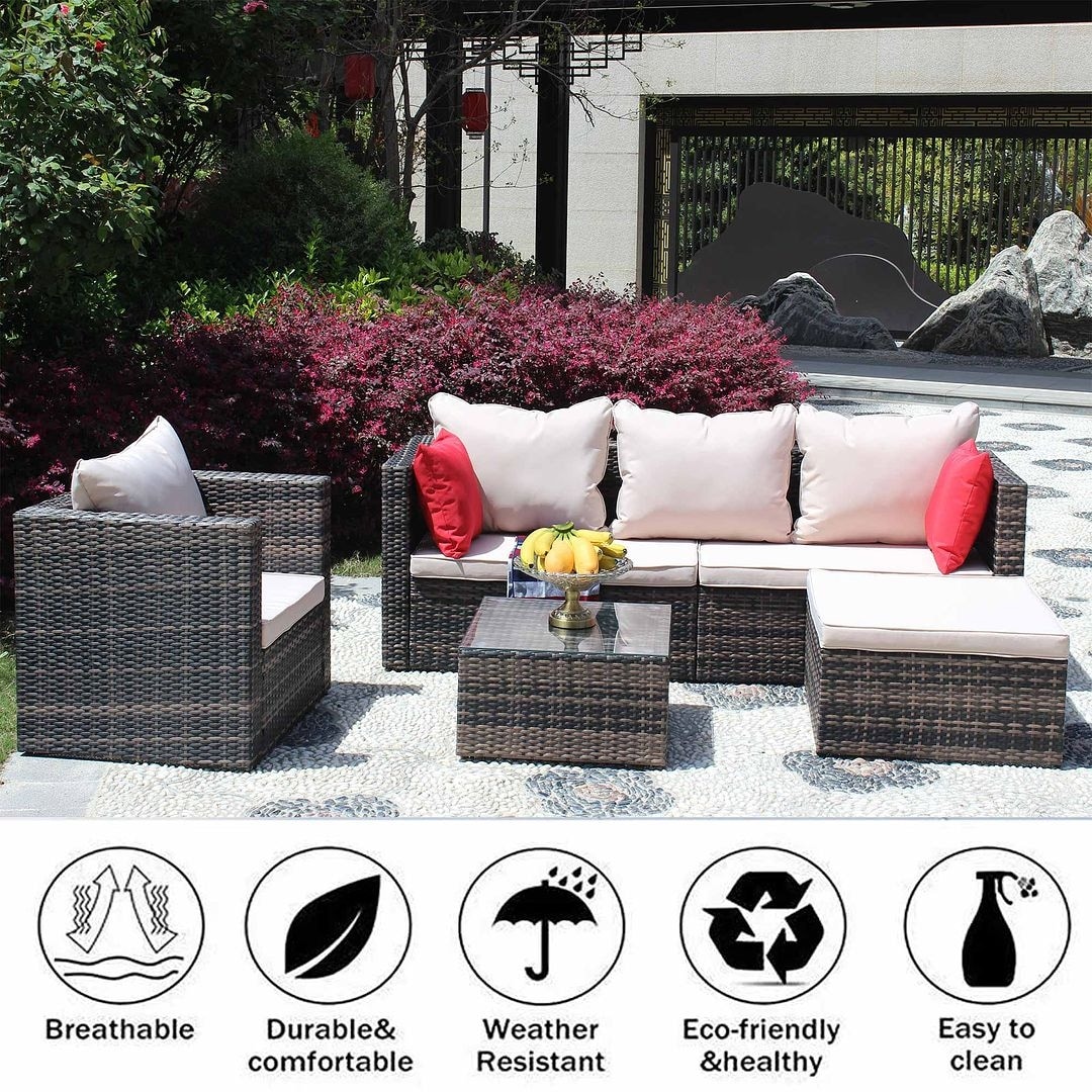 4 piece Rattan Wicker Patio Furniture Set On Sale Bed Bath Beyond 39380379