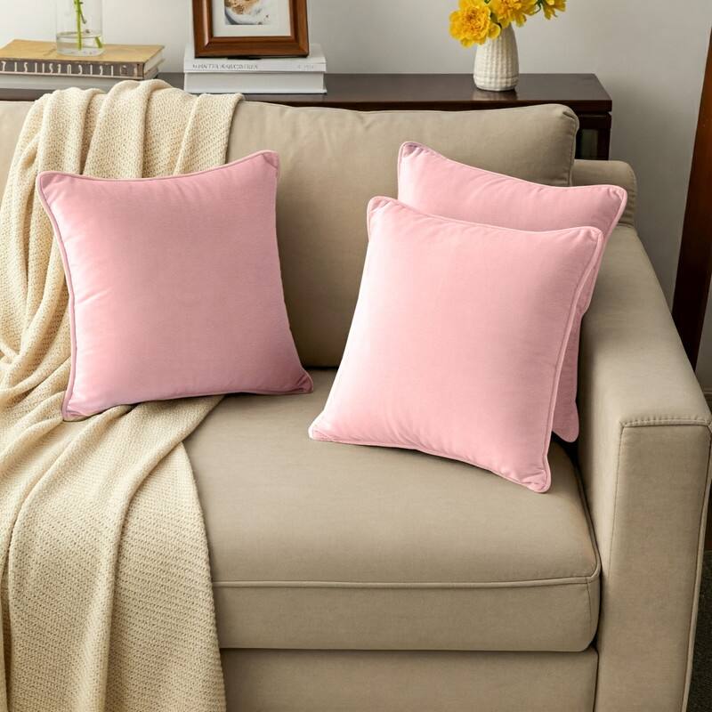 A1HC Set of 2 Luxurious Fine Soft Velvet Throw Pillow Covers Only, For Sofas, Beds, Vibrant Colors and Hidden Zipper