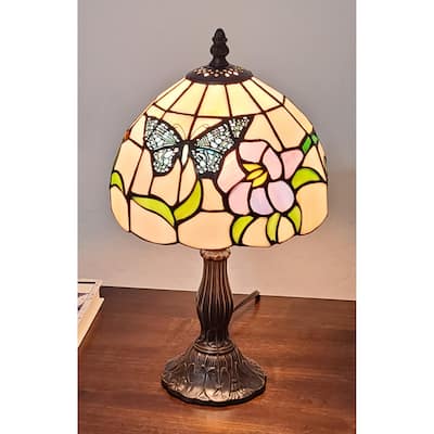 Tiffany Style Butterfly Table Lamp 15" AM210TL08B Amora Lighting