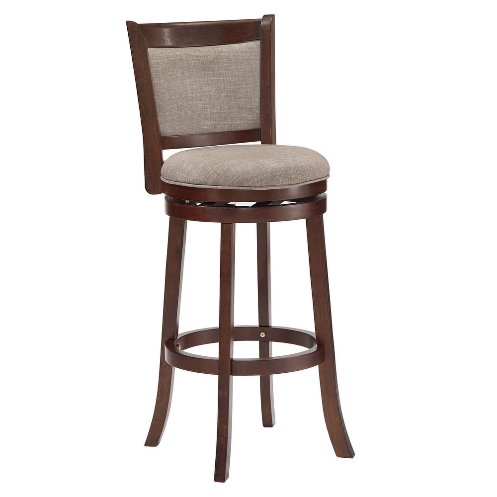 Verona Panel Back Linen Swivel 29-inch High Back Bar Stool by iNSPIRE Q Classic