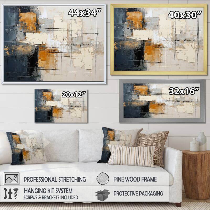 Designart "Simple Winter Landscape IV" Winter Landscape Framed Canvas Wall Art