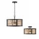 preview thumbnail 7 of 5, Rico 4-light Flat Black Convertible Pendant/ Semi-Flush Mount