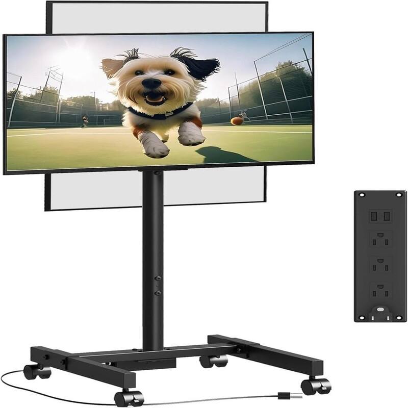 Mobile TV Stand with Power Outlet