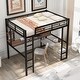 preview thumbnail 1 of 10, Full Size Loft Bed with Desk and Shelves, Metal & MDF Frame, Black