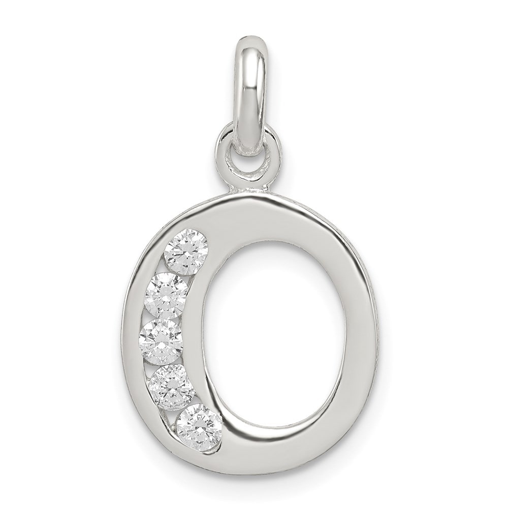Sterling Silver CZ Initial O Pendant Sterling Silver CZ Initial O Pendant