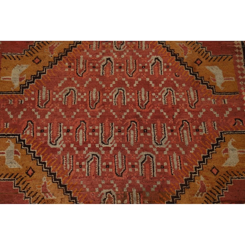 Vegetable Dye Oushak Turkish Vintage Area Rug Hand-Knotted Wool Carpet - 6'6" x 9'11"
